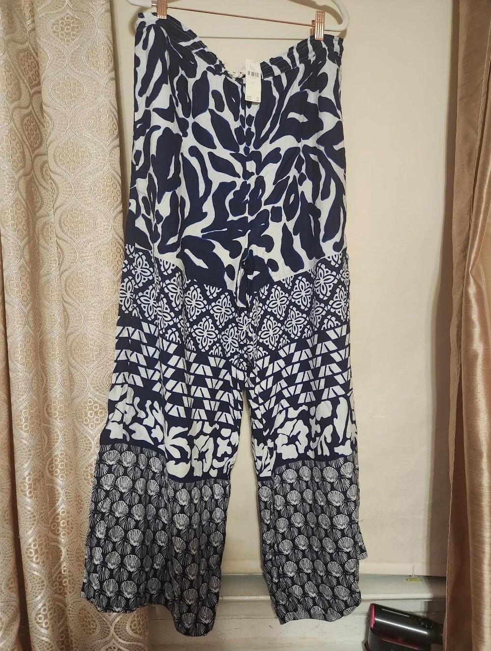 ✨ By Anthropologie Linen Wide‑Leg Pants Large ✨